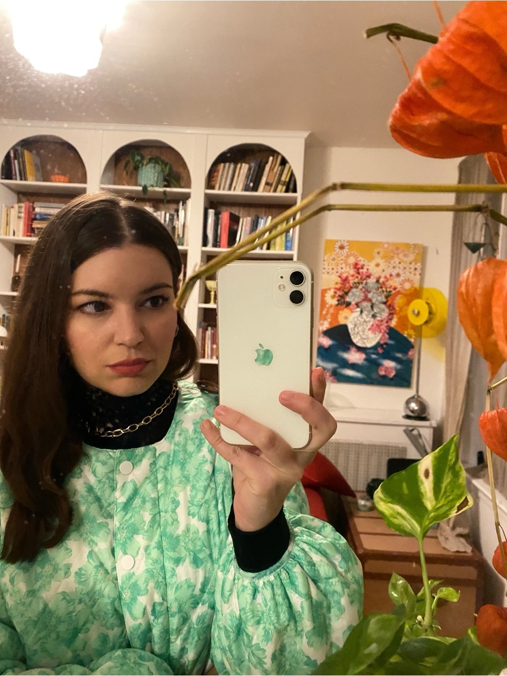 Mint floral quilted jacket- Lisa says Gah - Picture 2 of 4